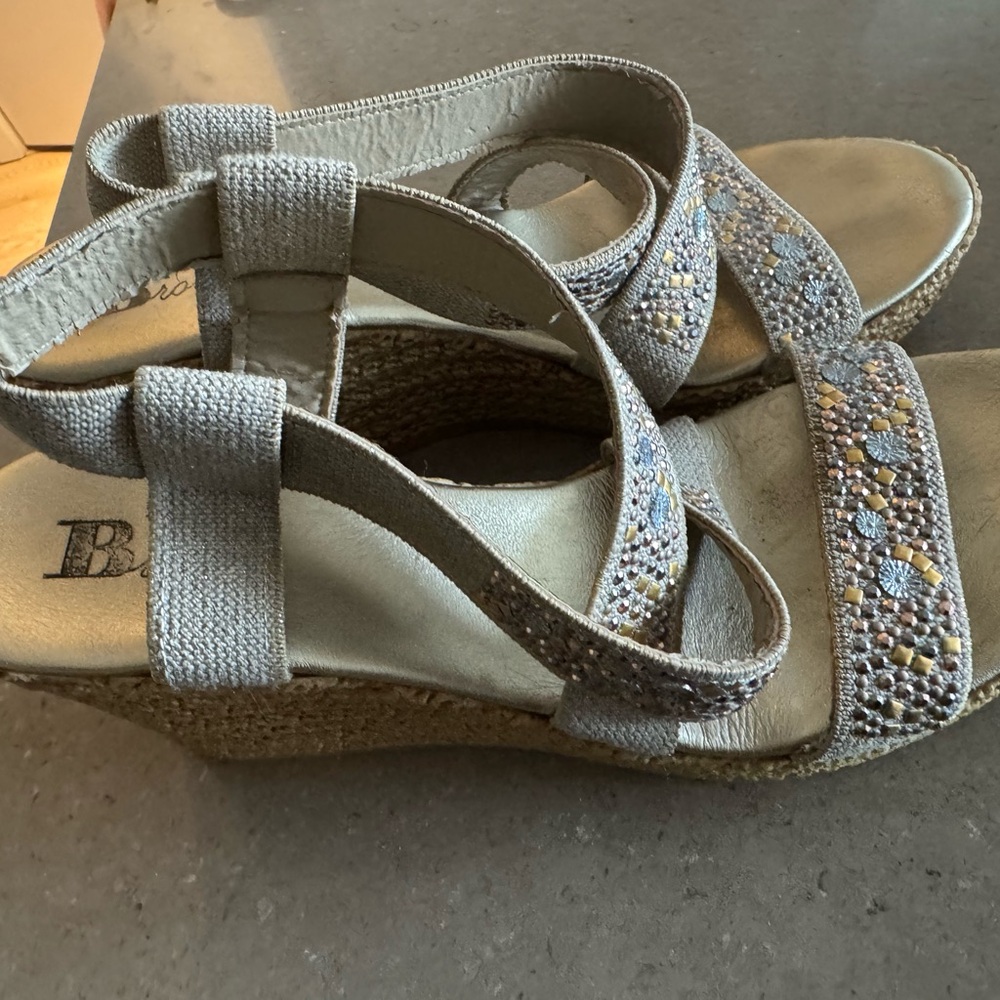 Sparkly Silver Rhinestone Sandals - Picture 2 of 3